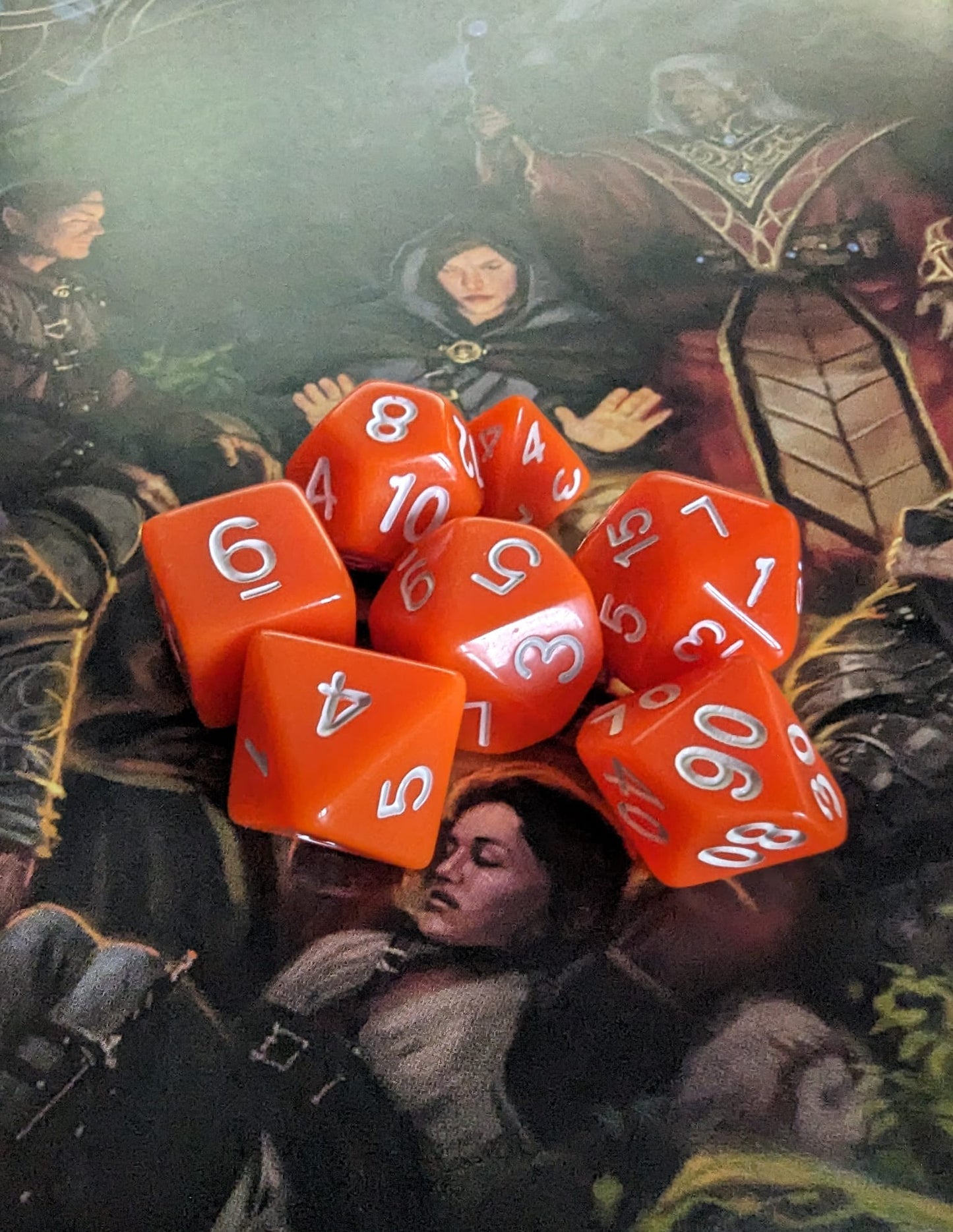 Solid Orange Dice Set