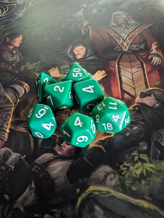 Solid Green Dice Set