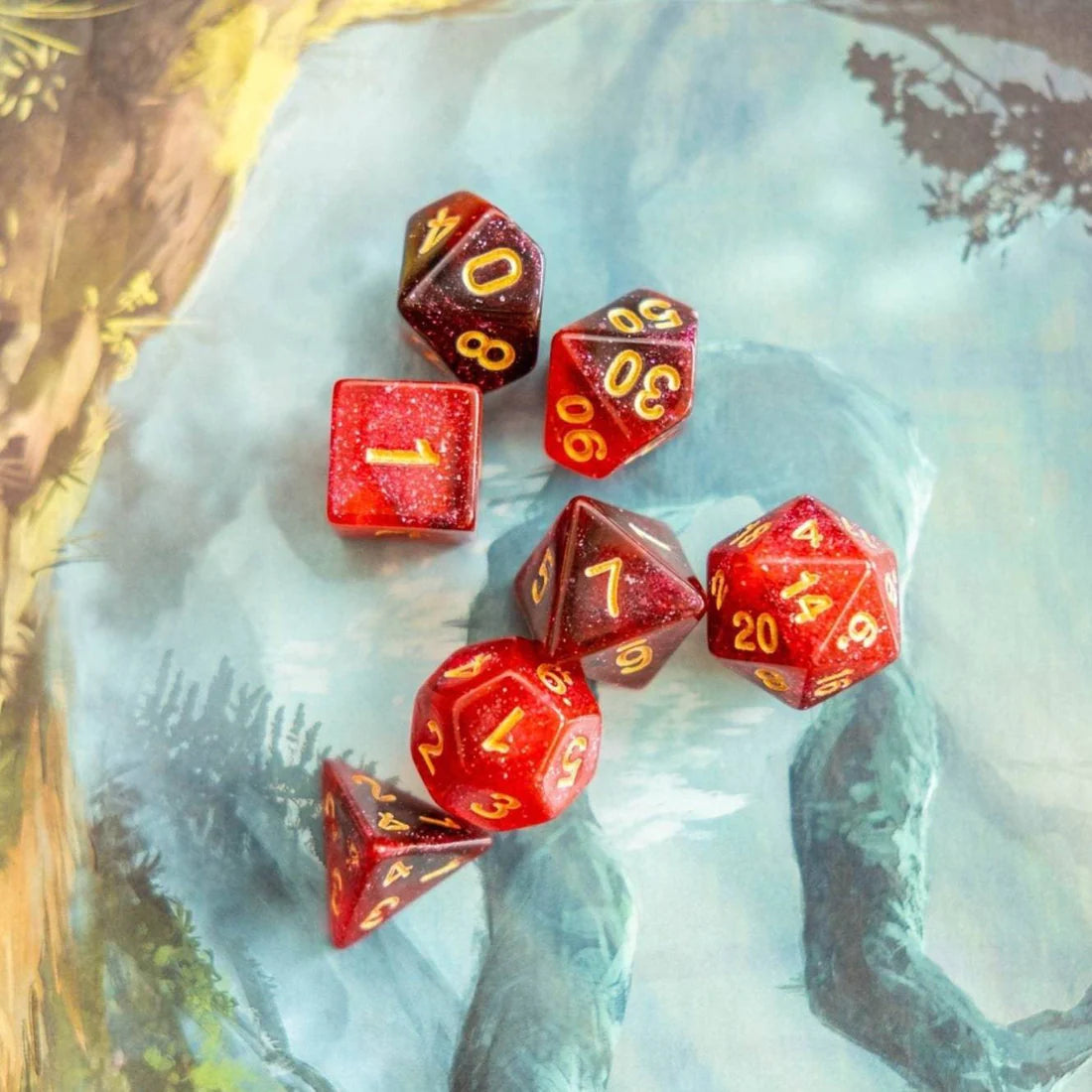 Battle Red DnD Dice Set