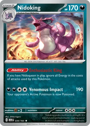 REVERSE HOLO NIDOKING (34/165)
