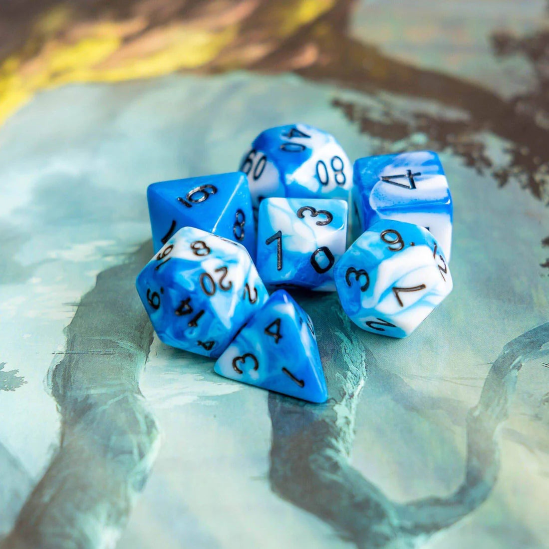 Tie Dye Dark Blue Dice